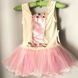 Charming Pink and Cream Kids Dance Costume